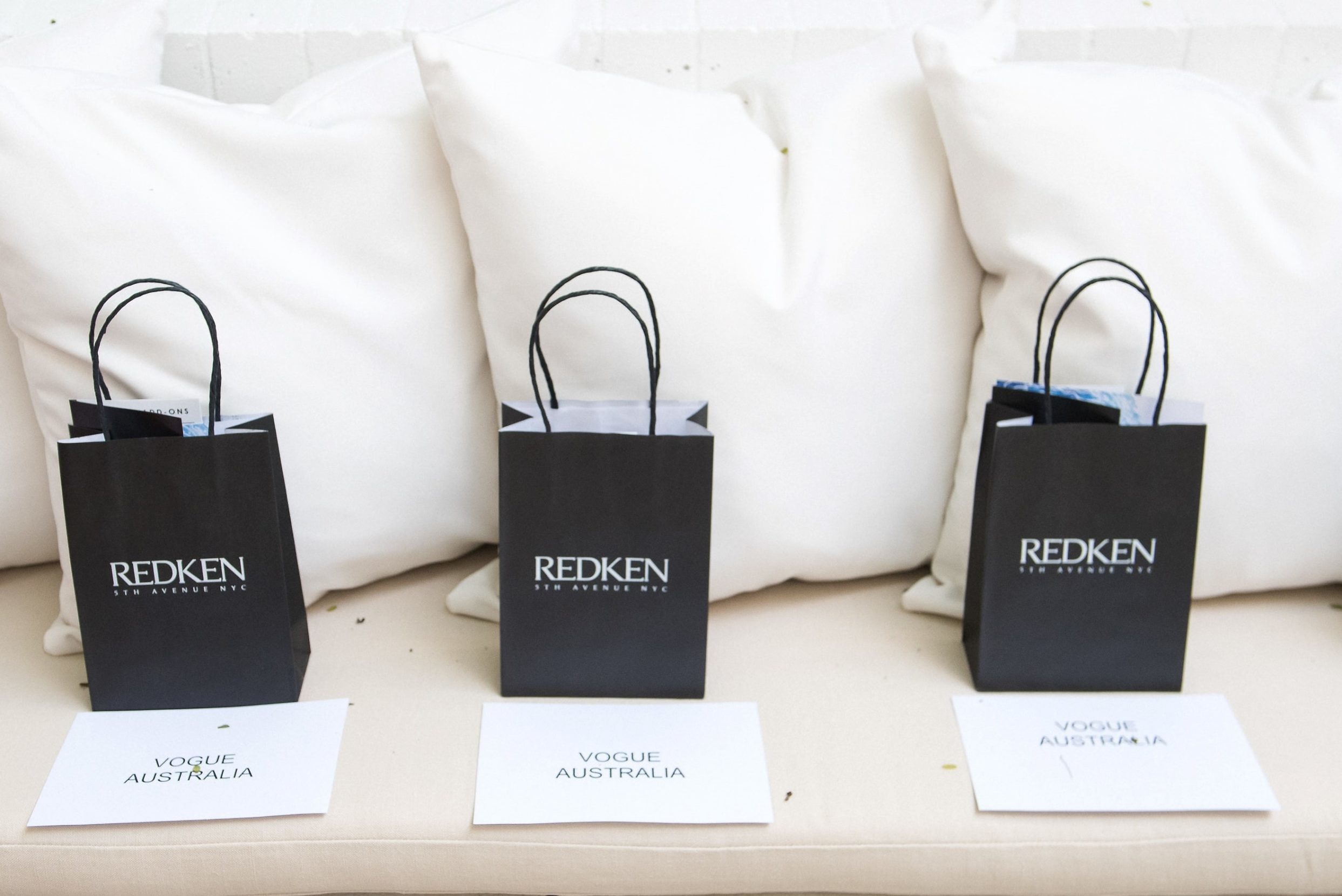 Bilden visar påsar från Redken till Vogue Australia som besöker Fashion Week i Sydney. PM Stockholm på Östermalm använder Redken.